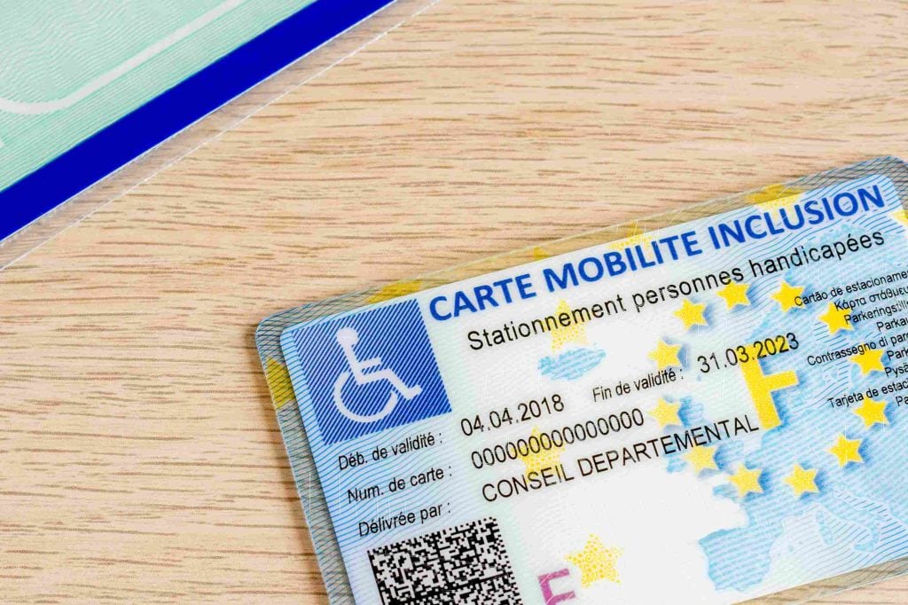 carte de stationnement handicapé.